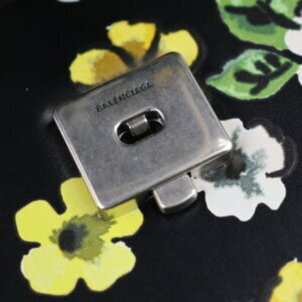 BALENCIAGA GOSSIP BAG SML shoulder black multicolored leather flower logo - Picture 9 of 9